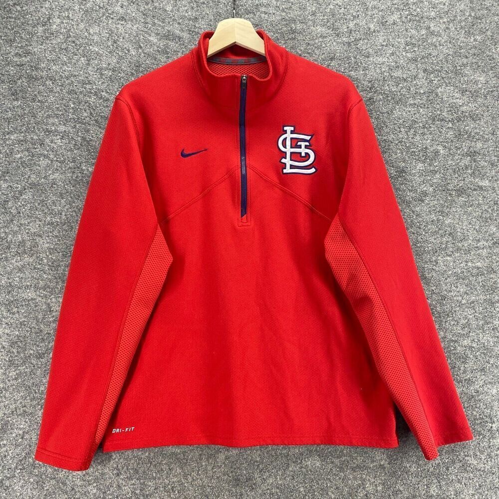 Nike Activewear Track Jacket Men L Large Red High Neck Zipper Dri Fit Athletic